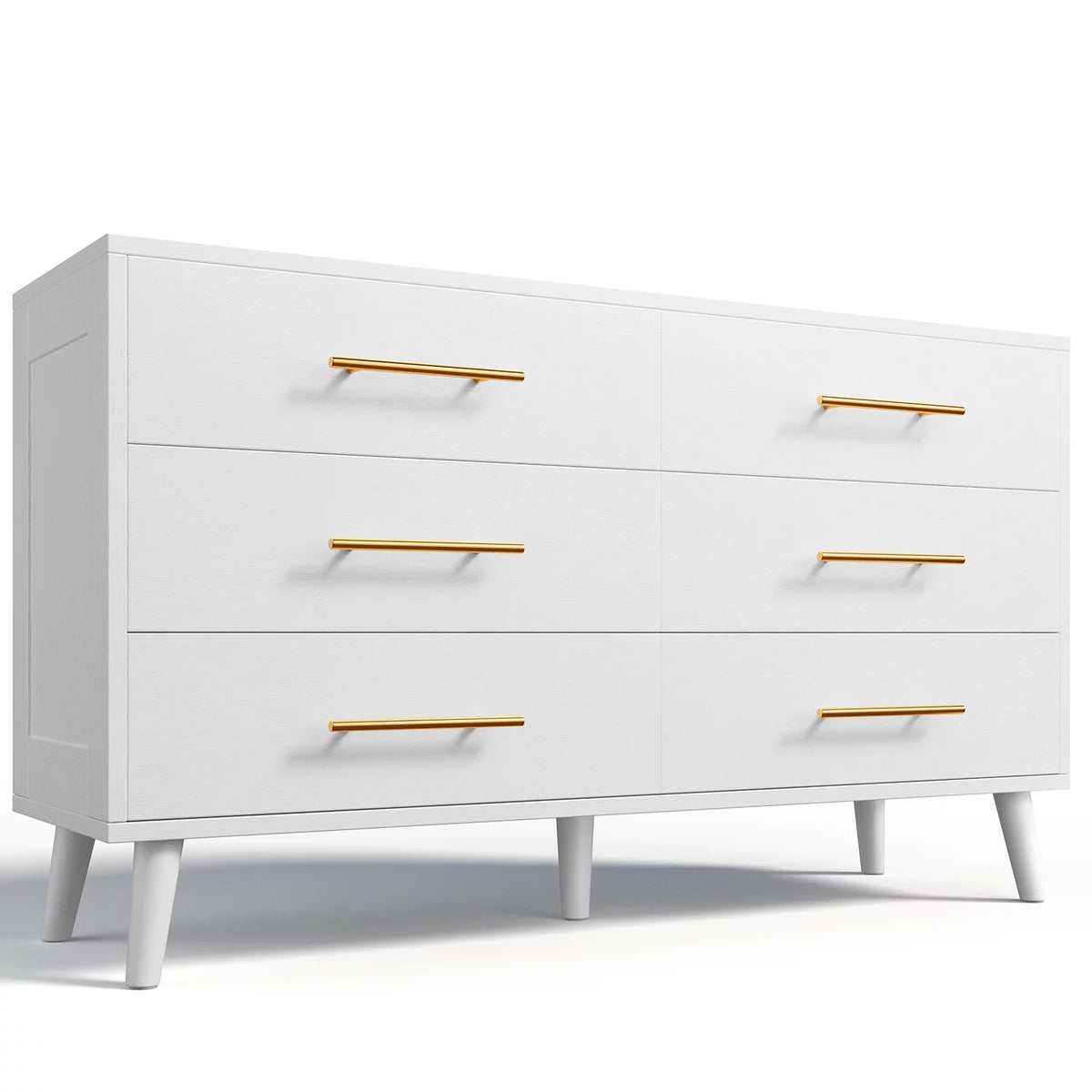 White 6 Drawer Dresser D3463