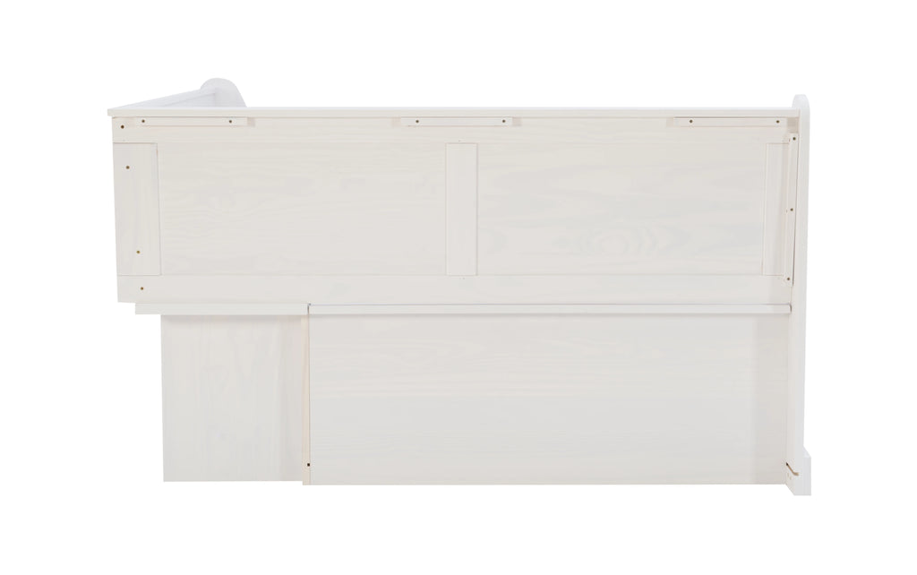 White Wood Corner Dining Bench with Storage U97201