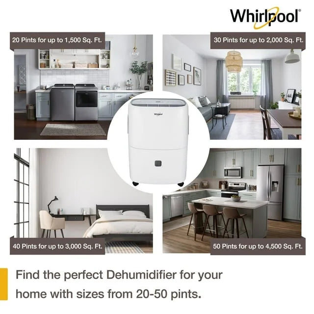 White 50 pt Dehumidifier with Built-In Pump L562132