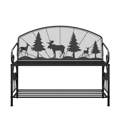Outdoor Bench with Backrest and Armrests T1533
