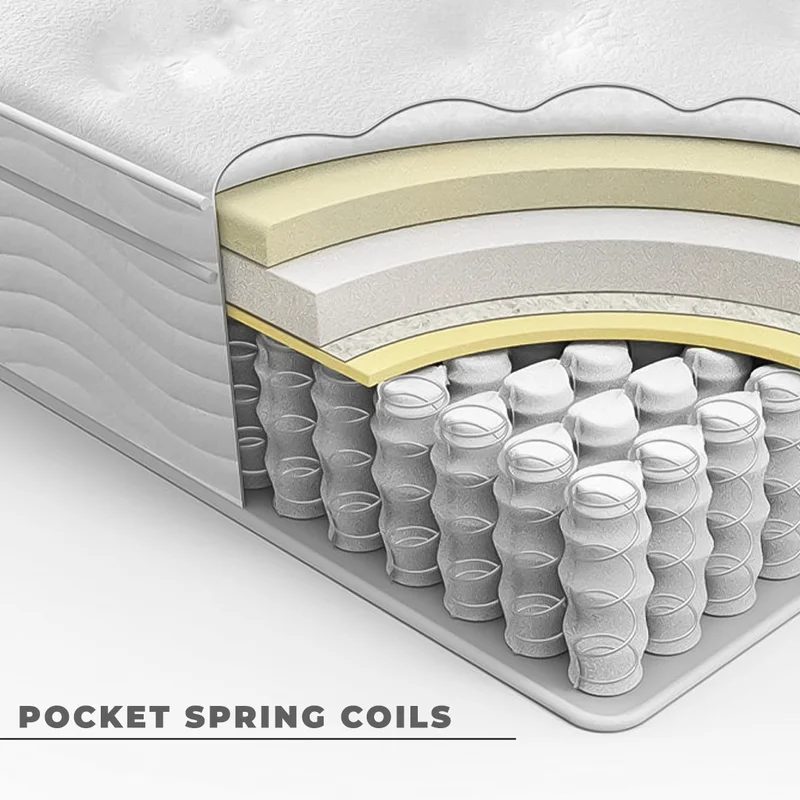 Twin Size 12 Inch Memory Foam Pocket Spring Hybrid Mattress S6447