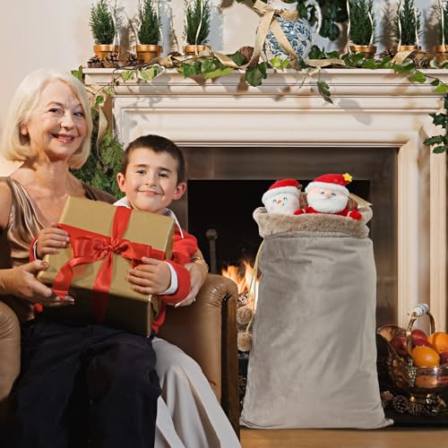 Reusable Drawstring Plush Christmas Gift Bag C838