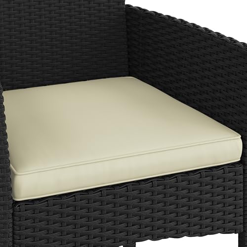 4 Pieces Rattan Wicker Patio Furniture Set with Cushion and Glass Table Y960979