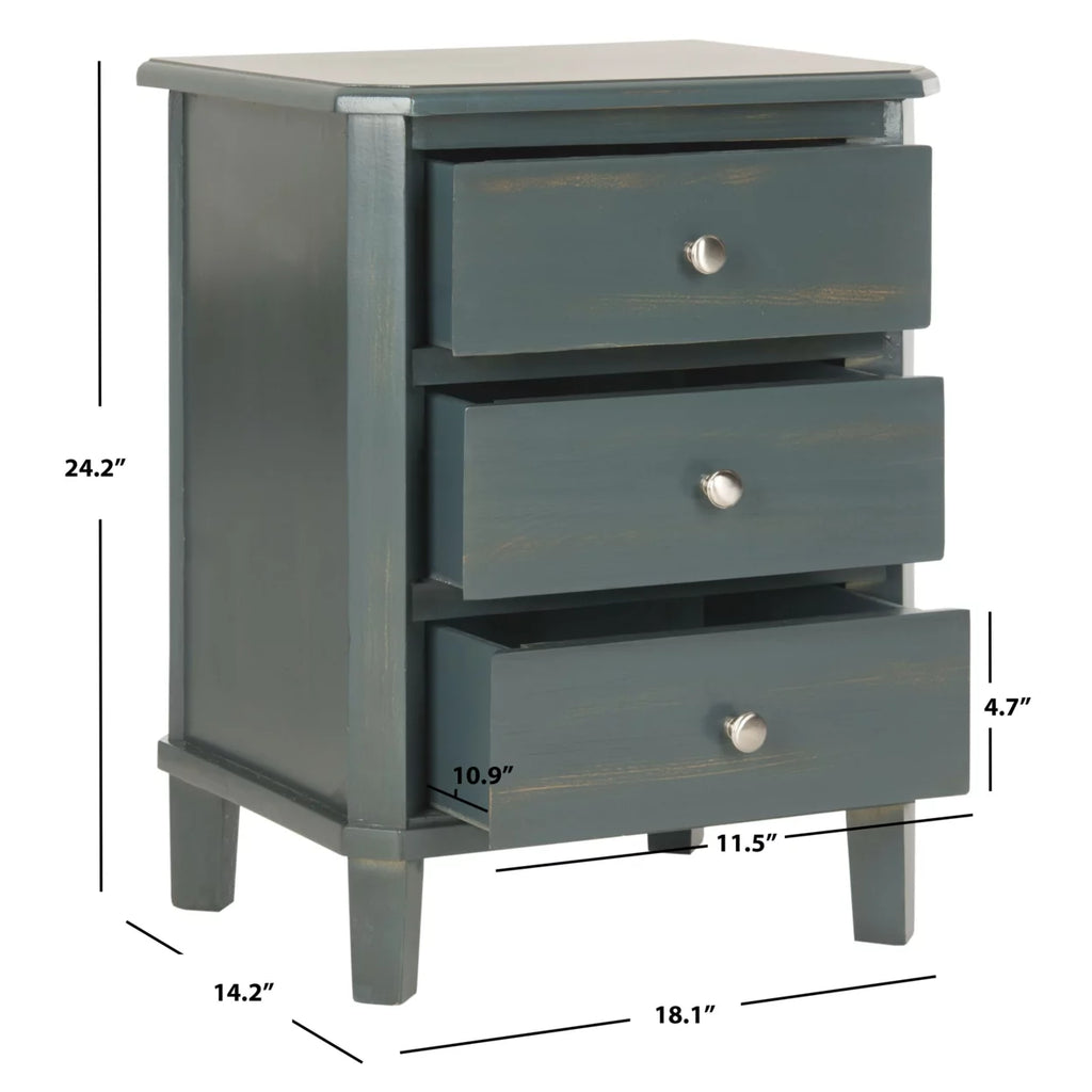 End Table With Storage Drawers Dark Teal H4186