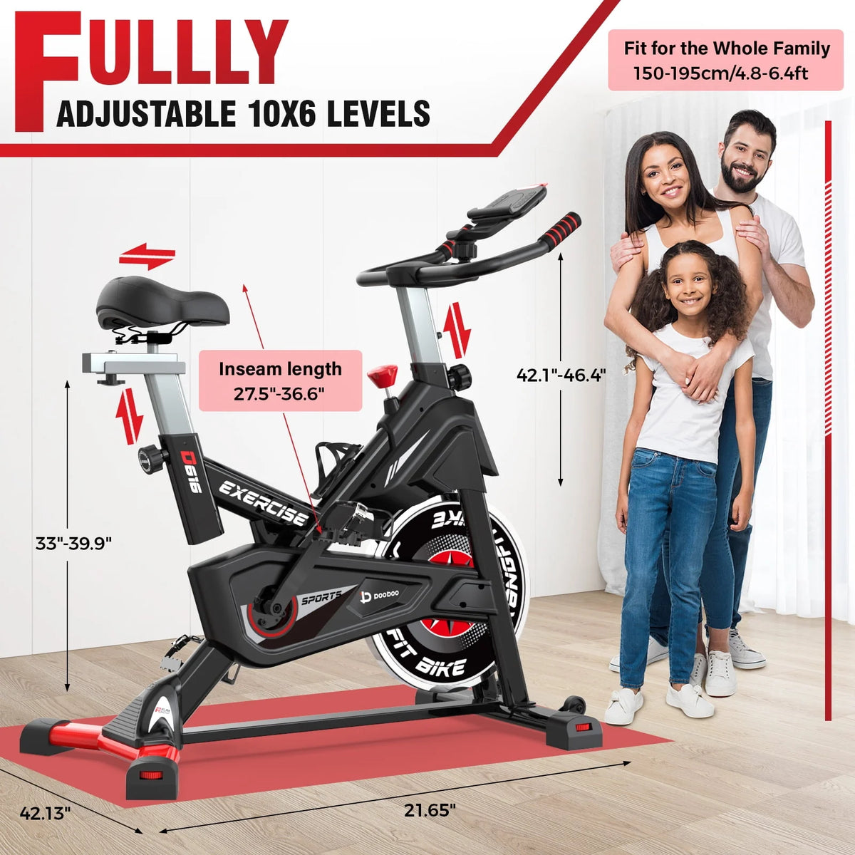 Magnetic Exercise Bike 40lbs Flywheel 350lbs K12485