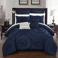 Dark Blue 11-Piece Queen Comforter Set N376