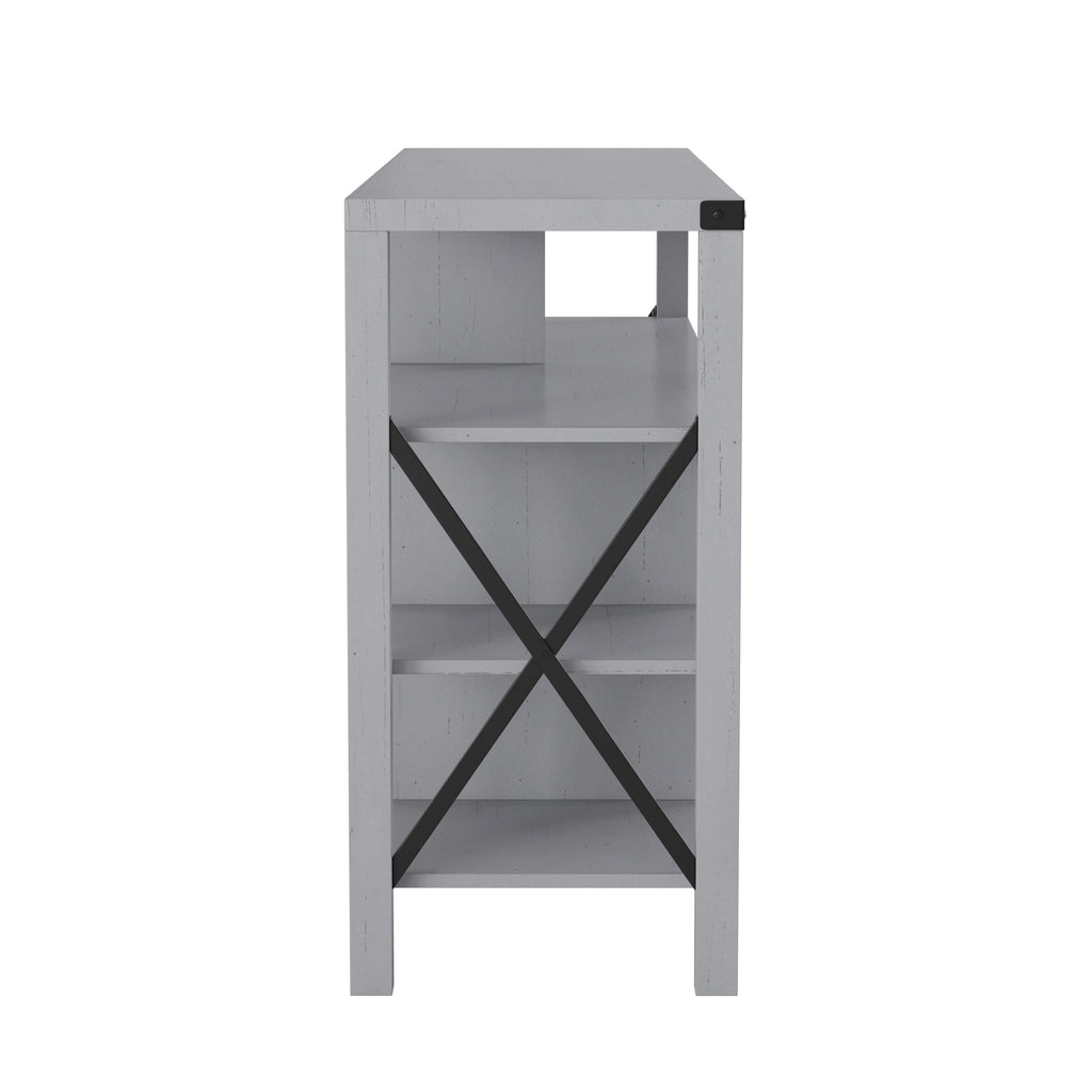 Coastal Gray TV Stand with Adjustable Shelf and Storage K582