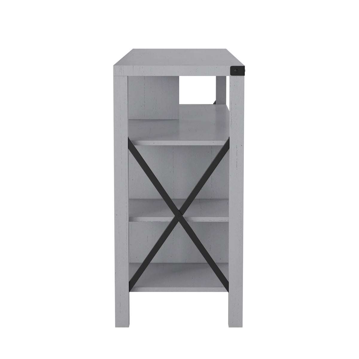 Coastal Gray TV Stand with Adjustable Shelf and Storage K582