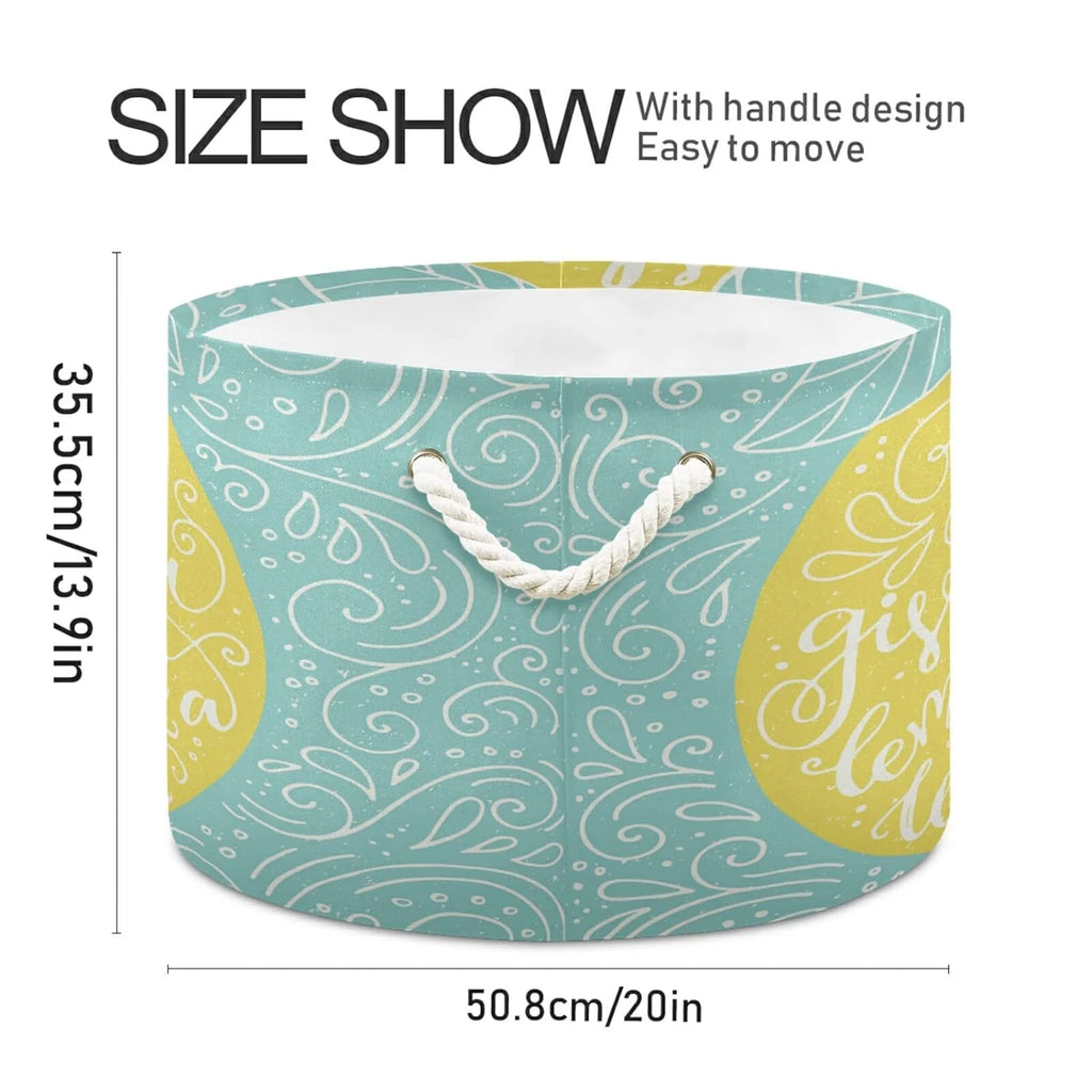 Large Collapsible Storage Basket with Handle, 20x20x14 in U403765