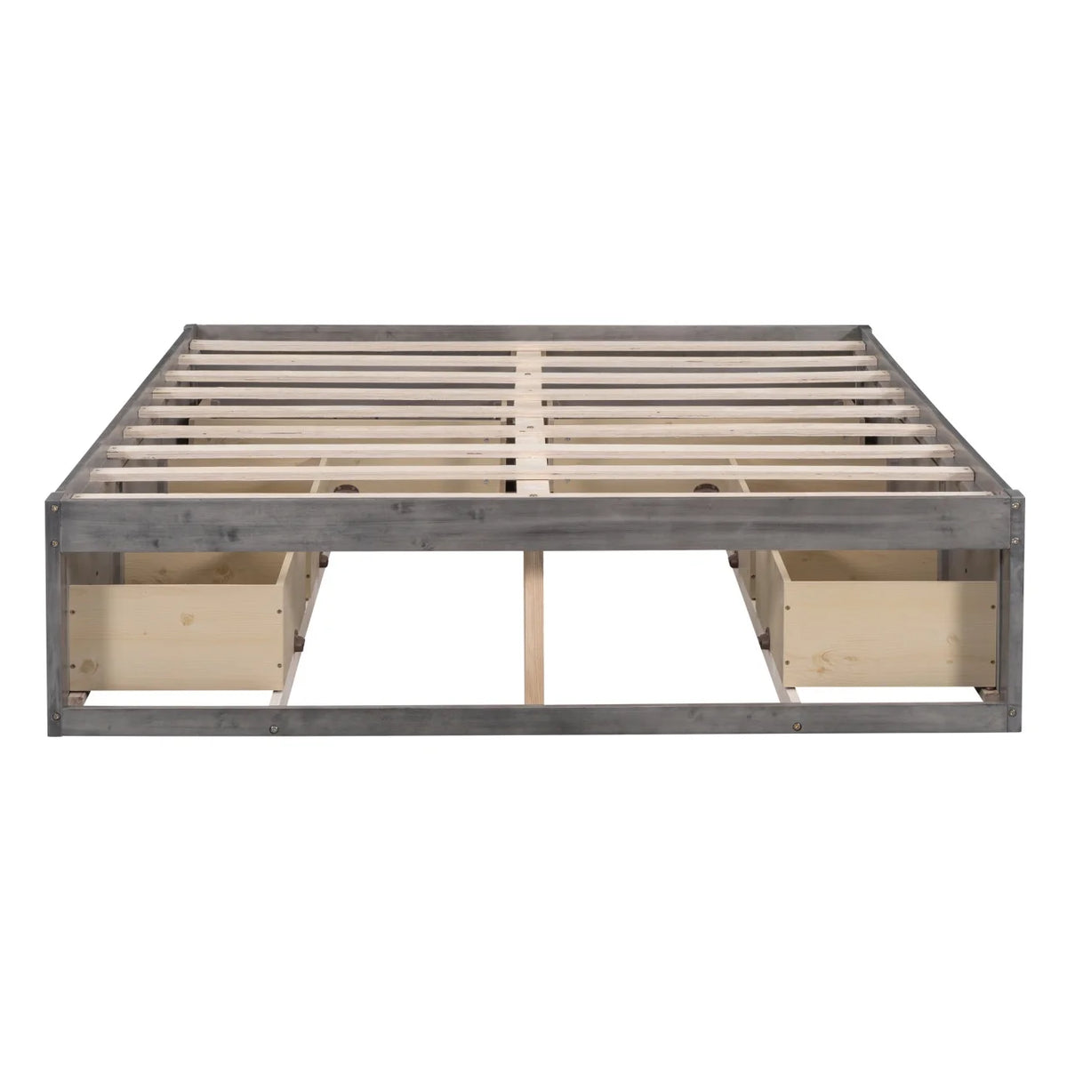 Full Size Wood Captain Bed with 6 Storage Drawers O175