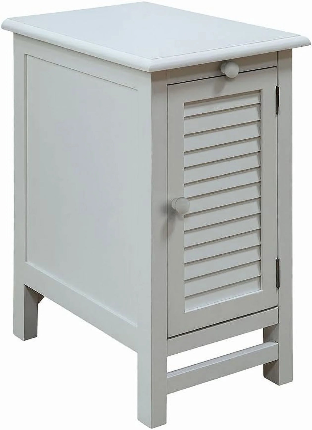 White Shutter Door Chairside Table P525