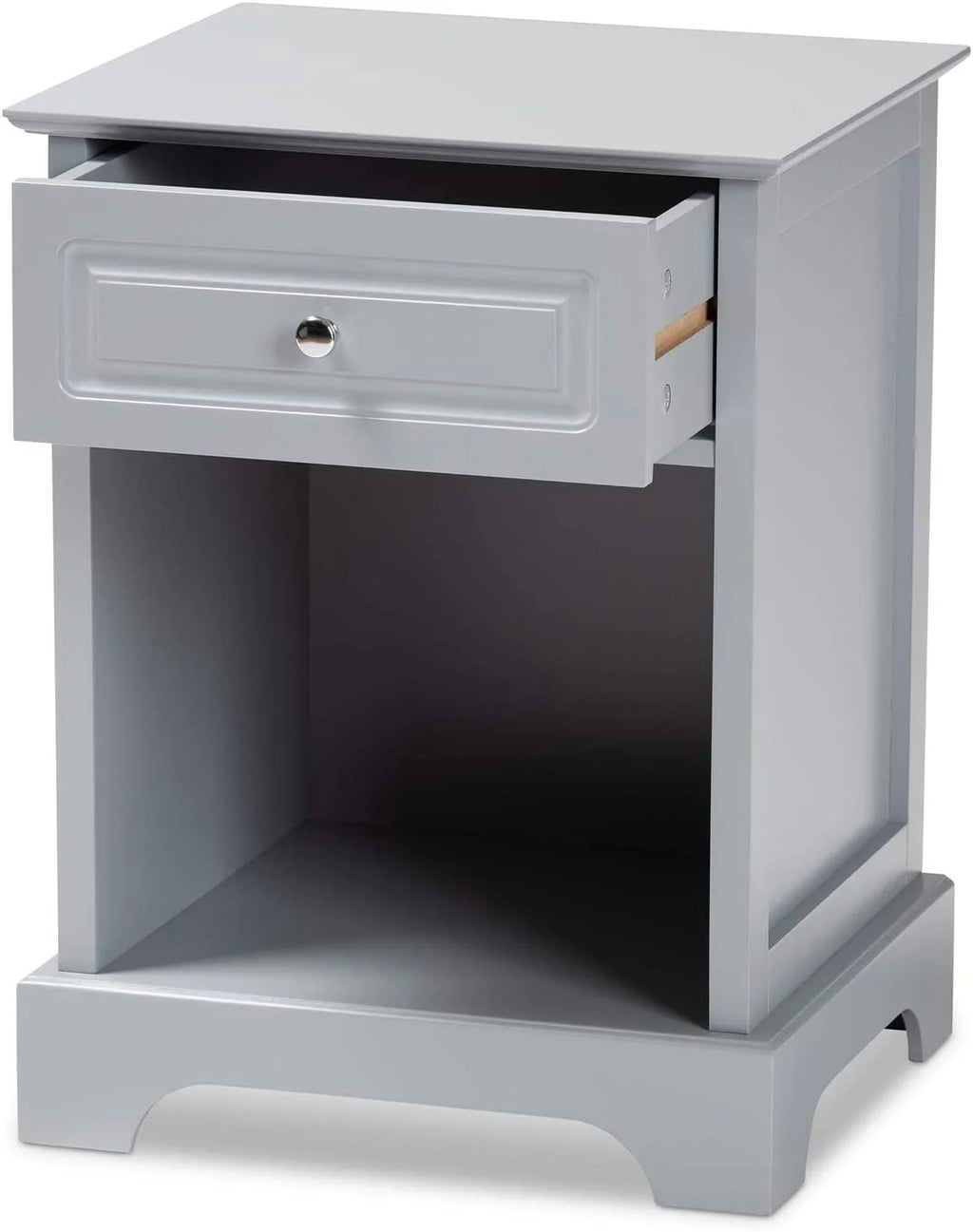 Light Grey 1-Drawer Wood End Table O36815