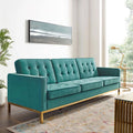 Gold Teal Velvet Sofa Y609