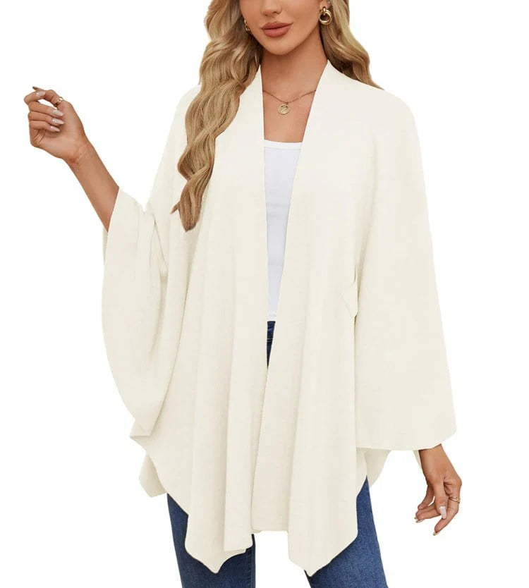 Shawl Wraps Open Front Poncho Sweater T6152