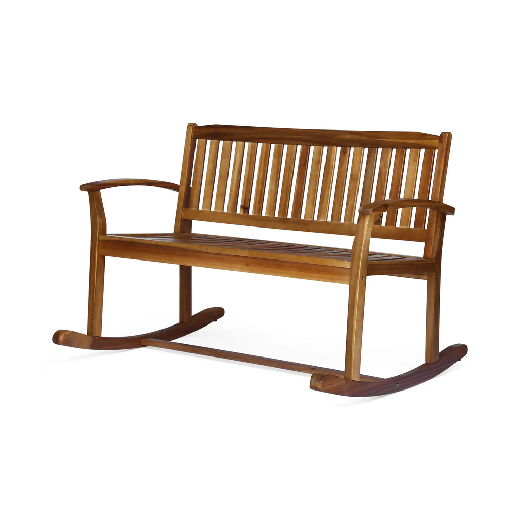 Acacia Wood Rocking Loveseat F706888