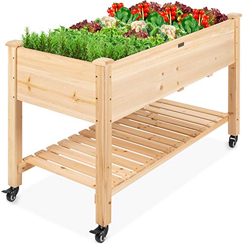 48x24x32-inch Mobile Elevated Wood Planter V849285
