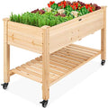 48x24x32-inch Mobile Elevated Wood Planter V849285