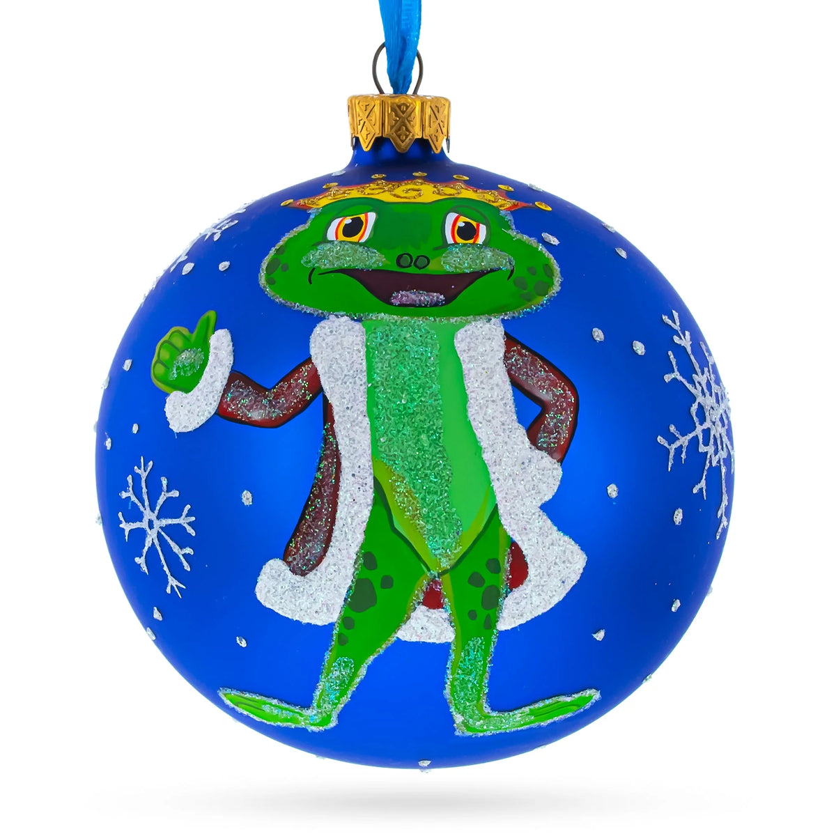 Hand-Blown Glass Ball Christmas Ornament 3.25 Inches V715614