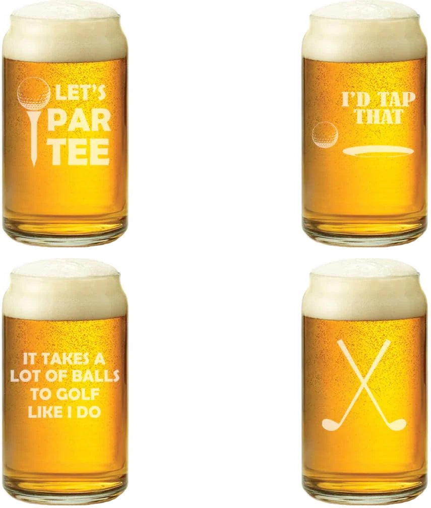 16 oz Beer Can Glass Set of 4 U59765