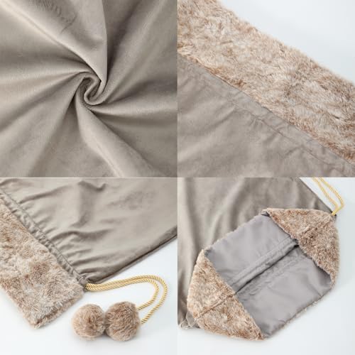 Reusable Drawstring Plush Christmas Gift Bag C838