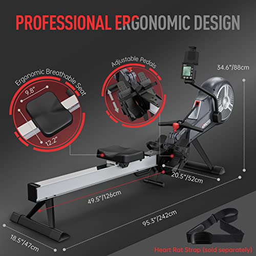 Foldable Air Magnetic Rowing Machine with Monitor L1938