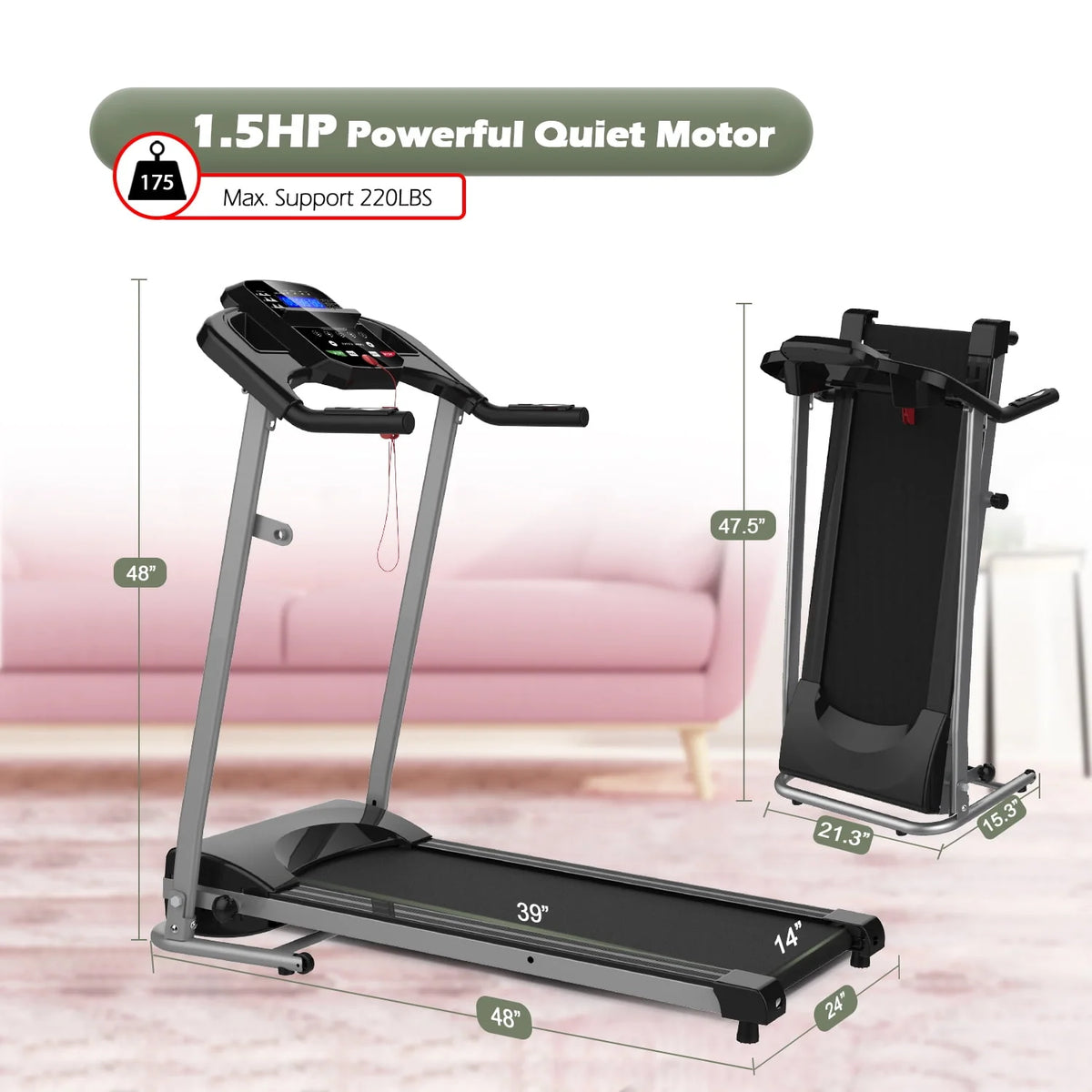 Folding Electric Treadmill L682649