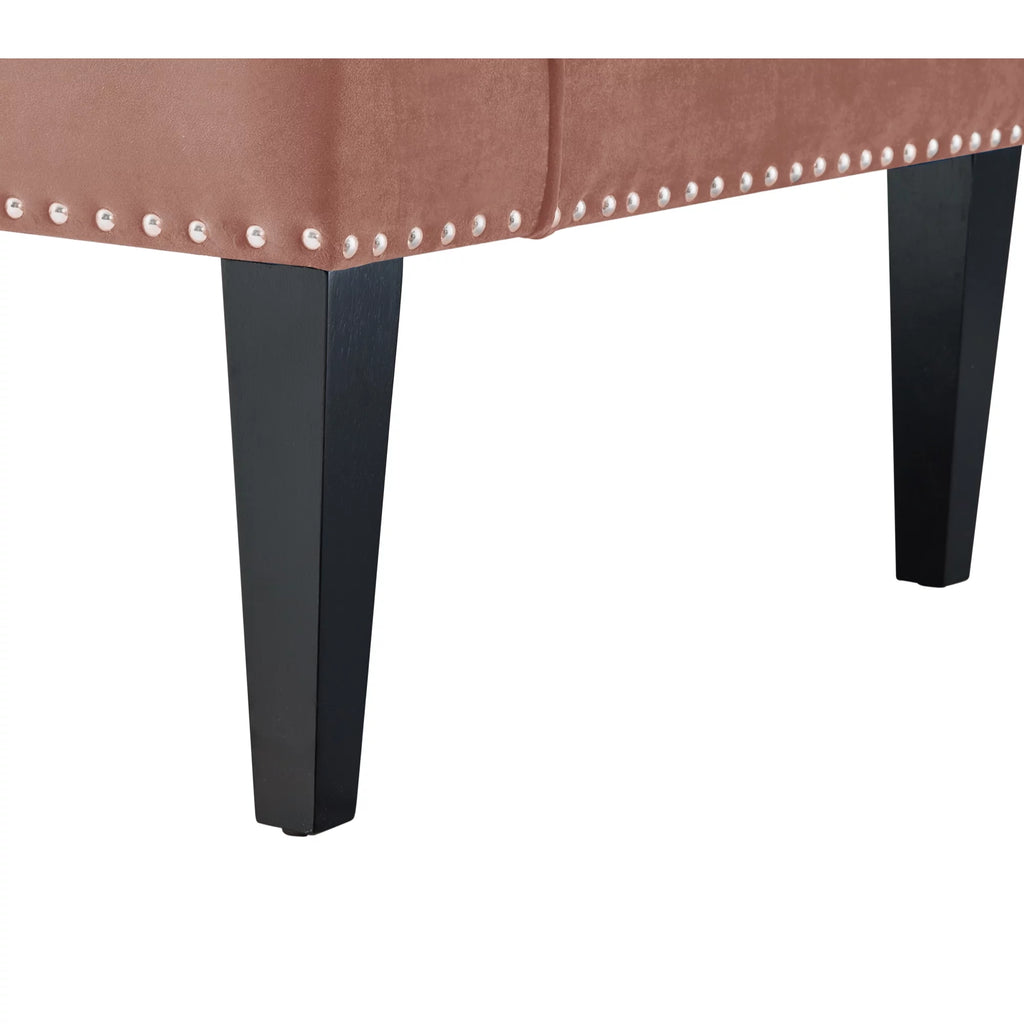 Blush Velvet Upholstered Bench K534
