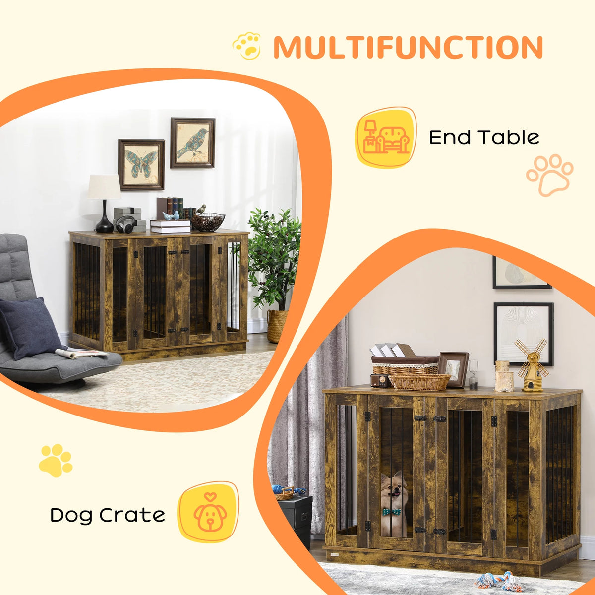 Large Dog Crate with Removable Panel X36232