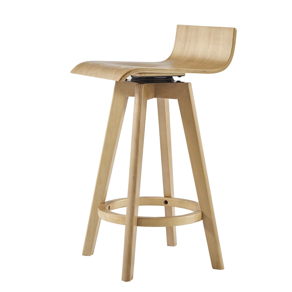 Set of 2 Natural Wood Swivel Counter Stool N965300