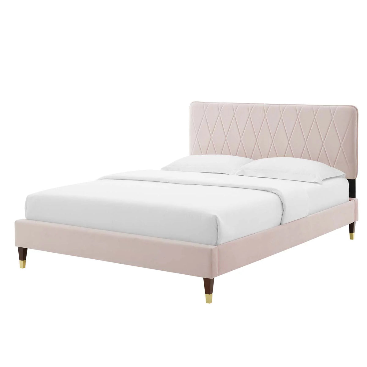 King Size Velvet Platform Bed Frame S831452