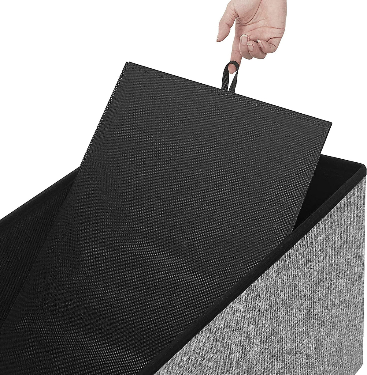 Light Gray Folding Storage Ottoman T91815