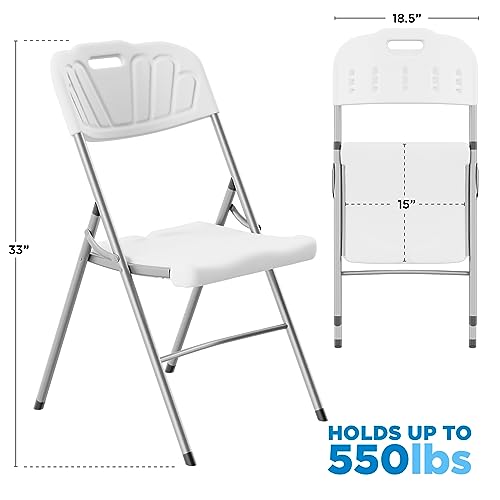 White Set of 2 Plastic Folding Chairs F88316