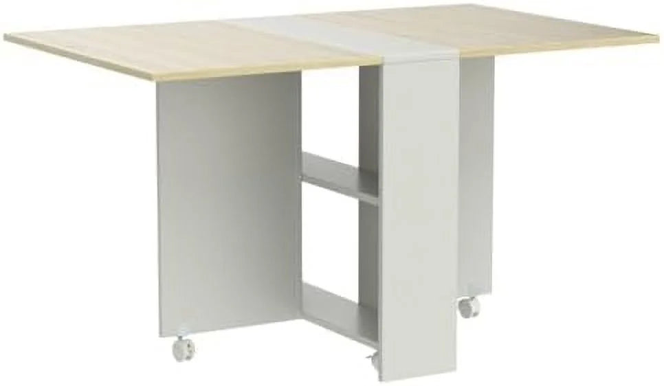 Folding Dining Table with 6 Casters and Shelves P34419