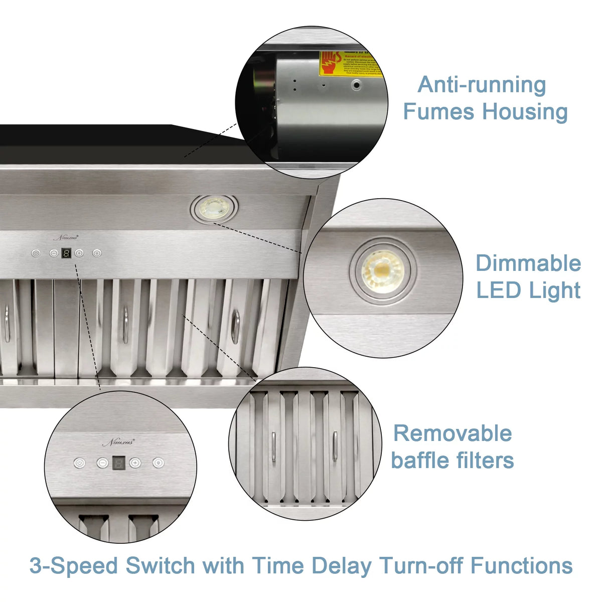 30 Inch Stainless Steel Ducted Range Hood Insert, 600 CFM S946803