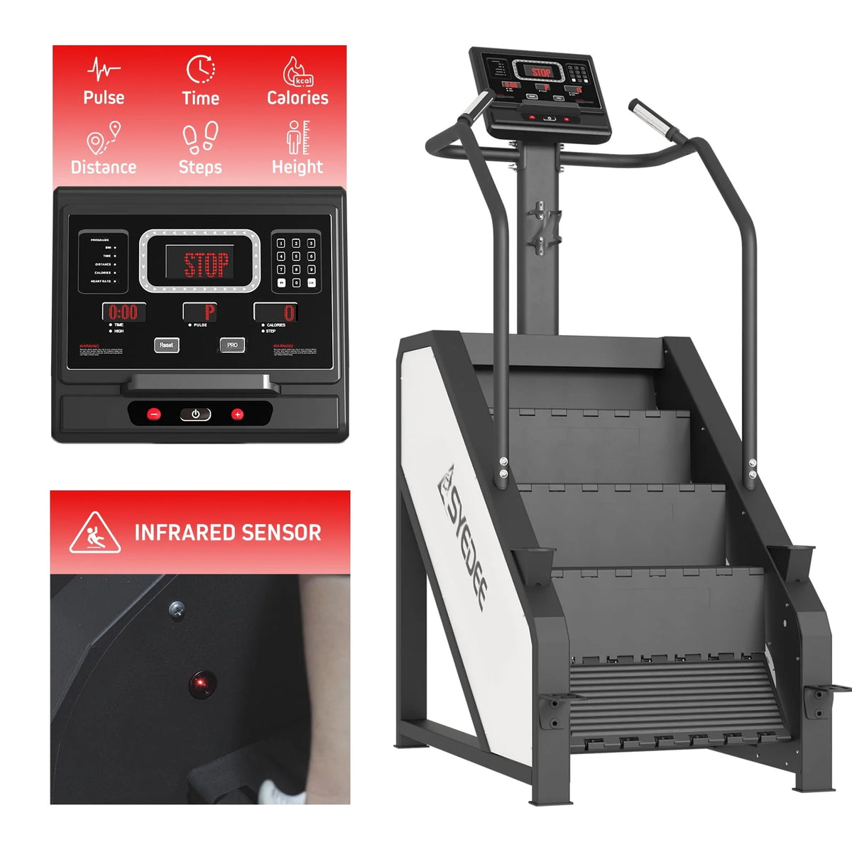 Stair Stepper with LED Screen, 12 Workout Programs, 441LBS Step Machine P839