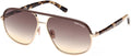 Metal Shiny Rose Gold Gradient Brown 59 mm Sunglasses A606