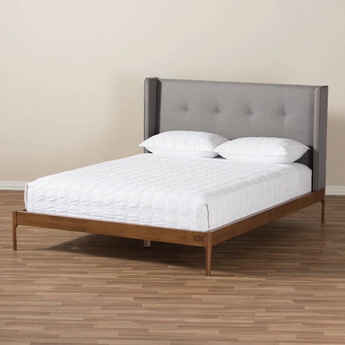 Walnut Wood Platform Bed I564