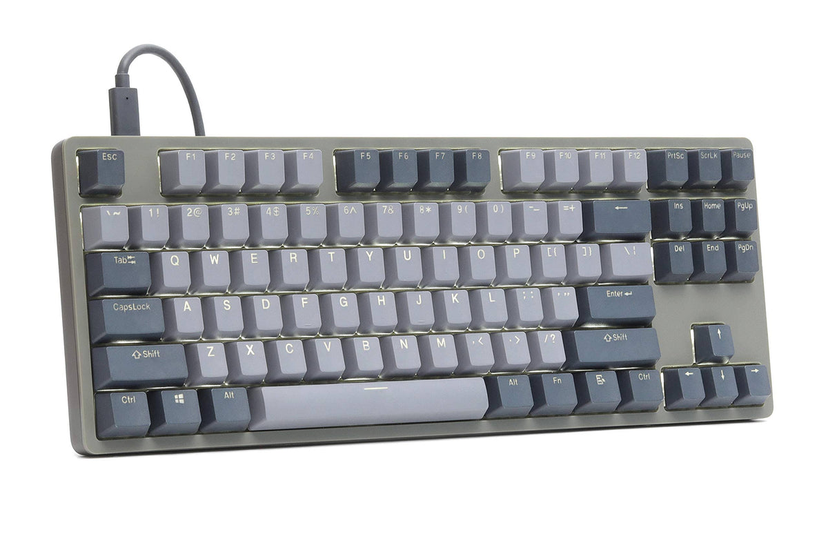 Mechanical Keyboard - Tenkeyless Anodized Aluminum Case, Doubleshot Shine-Through PBT Keycaps, N-key Rollover, USB-C, White Backlit LED G147234