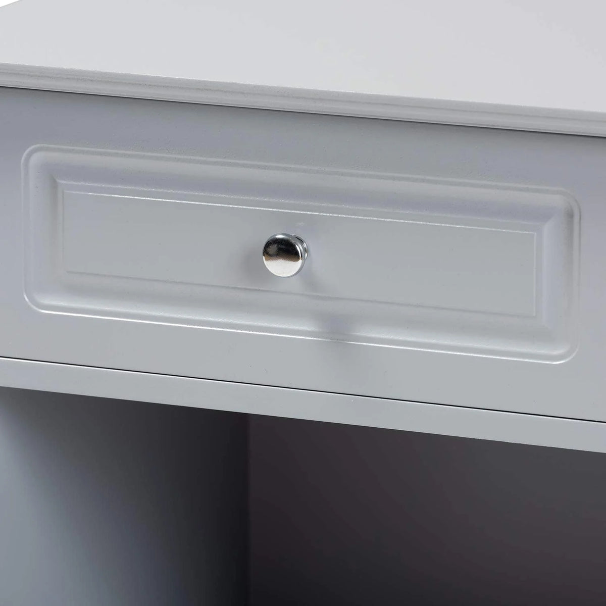 Light Grey 1-Drawer Wood End Table O36815