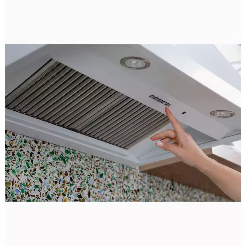 36 in. Smart Wall Mount Hood with Light in Matte White M16460