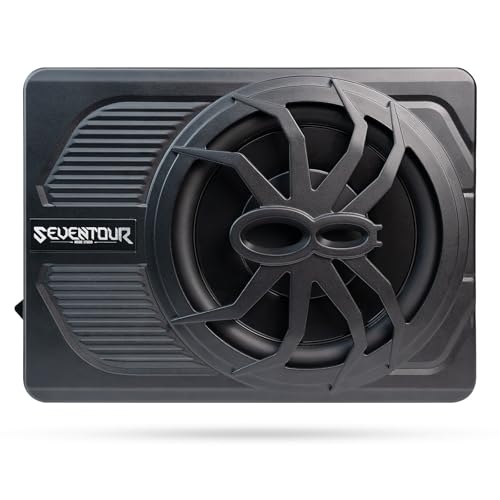 800W Slim Under Seat Powered Car Subwoofer with Blue LED Light U91426