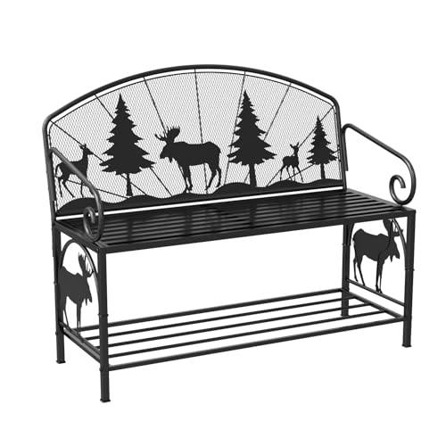 Outdoor Bench with Backrest and Armrests T1533