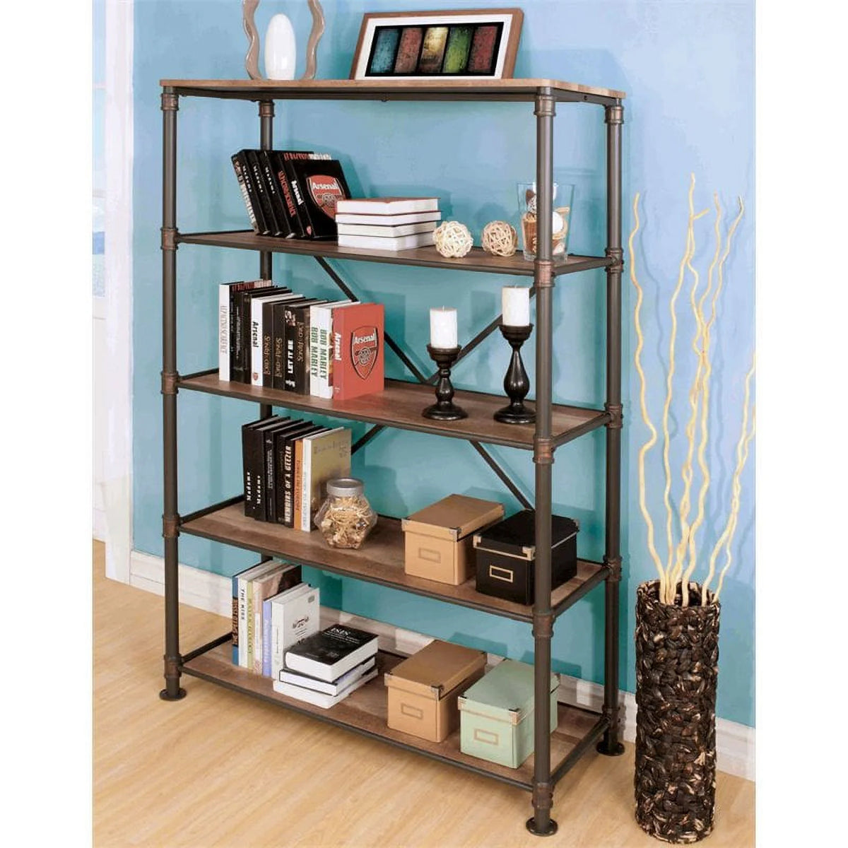 4-Shelf Metal Bookcase E5057