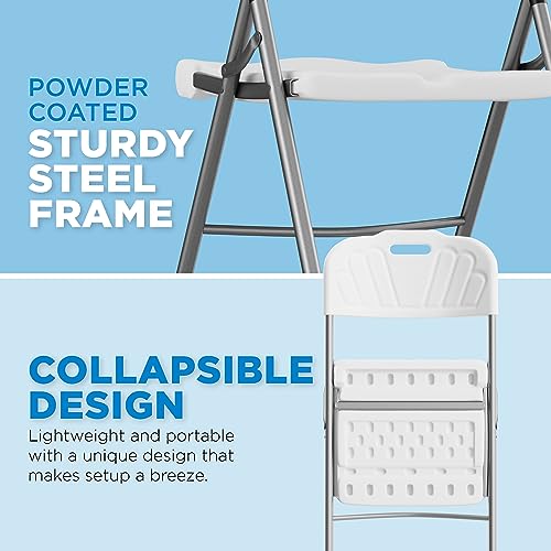 White Set of 2 Plastic Folding Chairs F88316