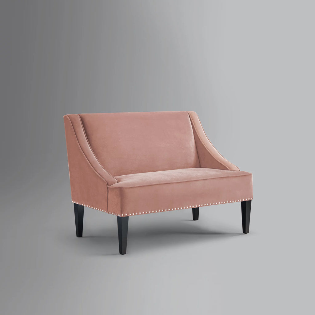 Blush Velvet Upholstered Bench K534