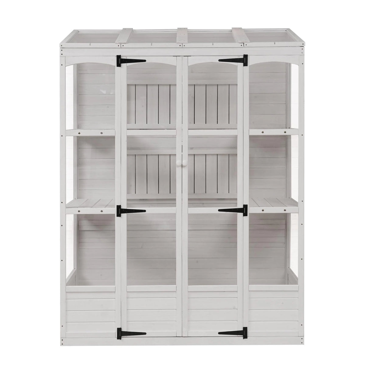 57.9"W x 29.1"D x 78.1"H Polycarbonate Greenhouse with Folding Shelves and Windows P564366