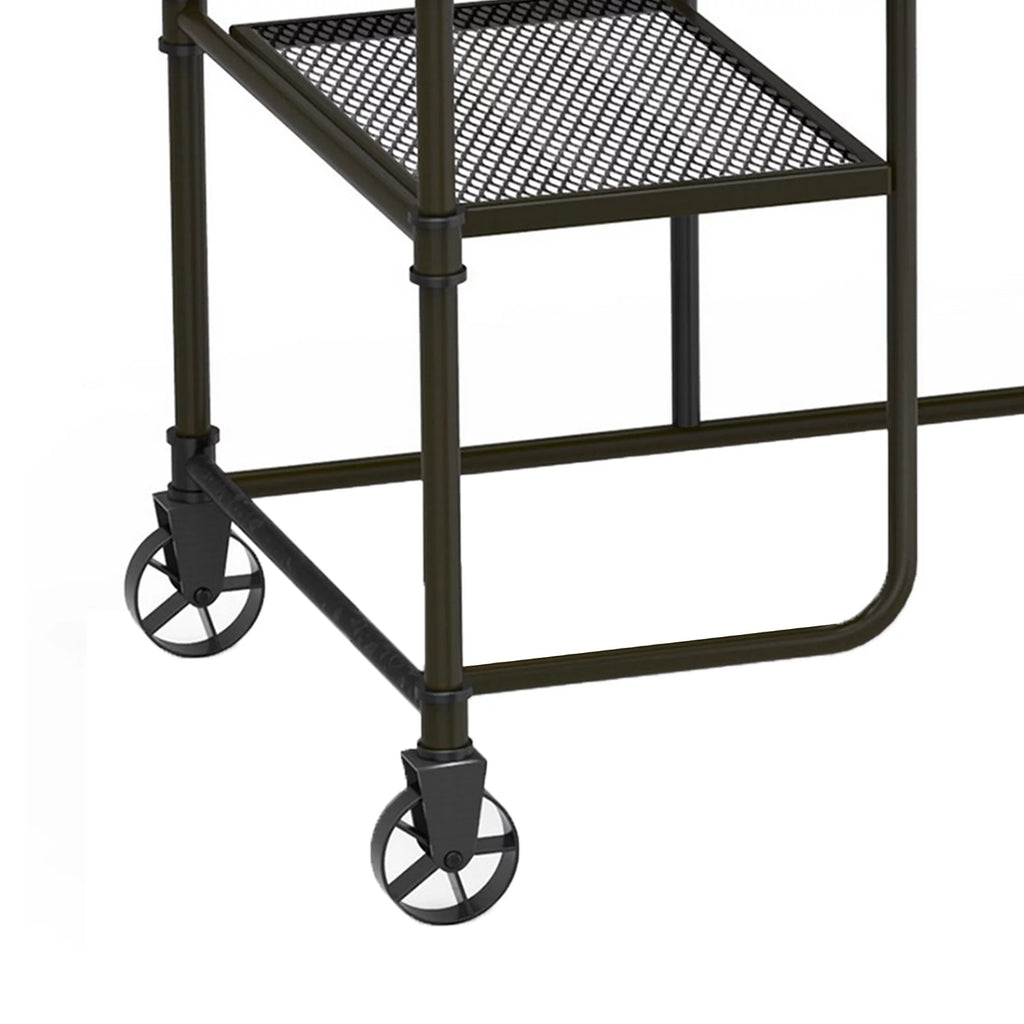 Industrial Metal Writing Desk with Wooden Top G472388