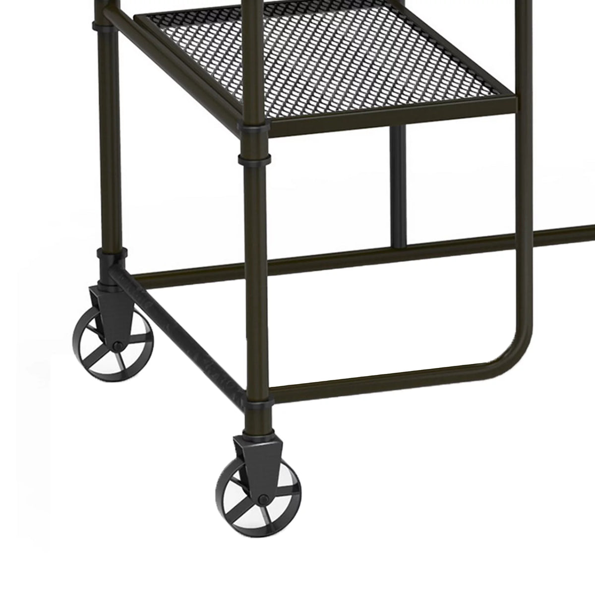 Industrial Metal Writing Desk with Wooden Top G472388