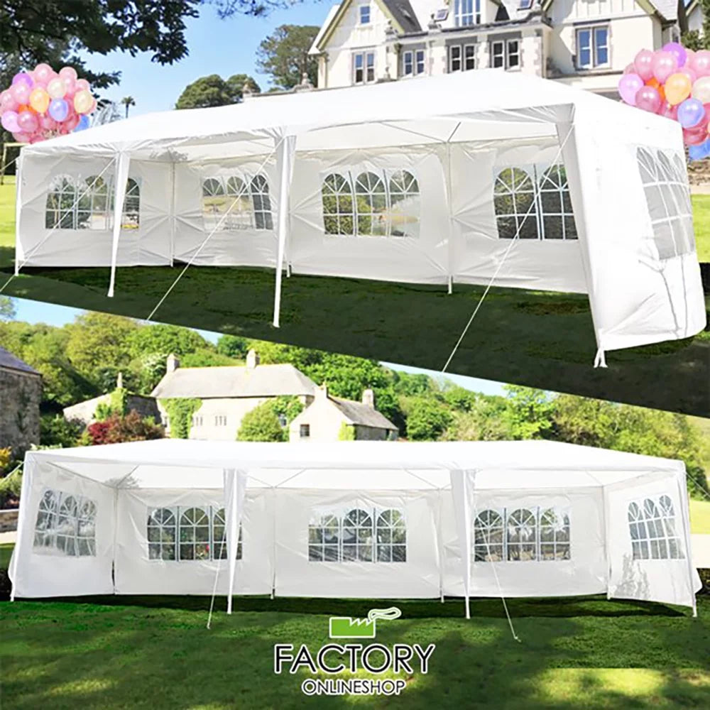 10'x30' Outdoor Canopy Tent with 8 Side Walls White K92468