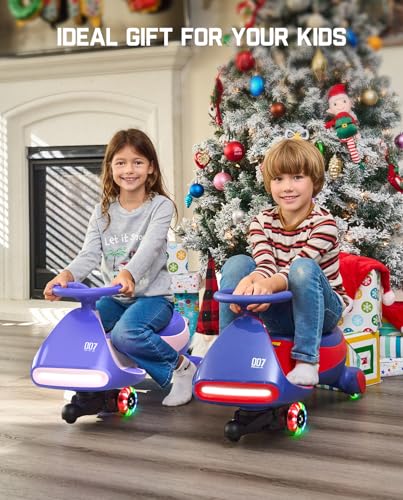 12V Electric Wiggle Car with Pedal, Rechargeable Battery, 2 Speed, Flashing Wheels, Blue T8774